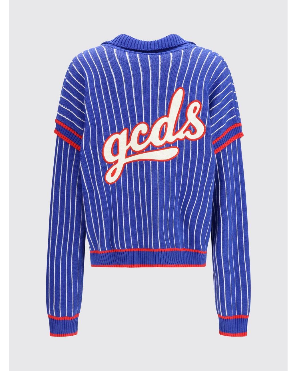 Gcds Gestreifter Logo-Baumwollcardigan in Blue für Herren