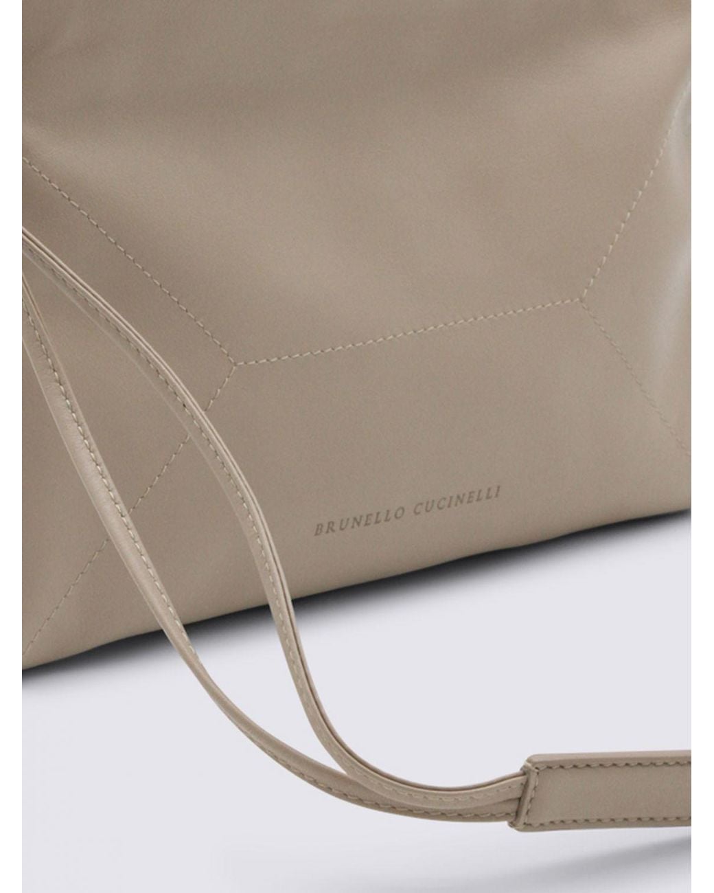 Brunello Cucinelli Gray Leather Bag