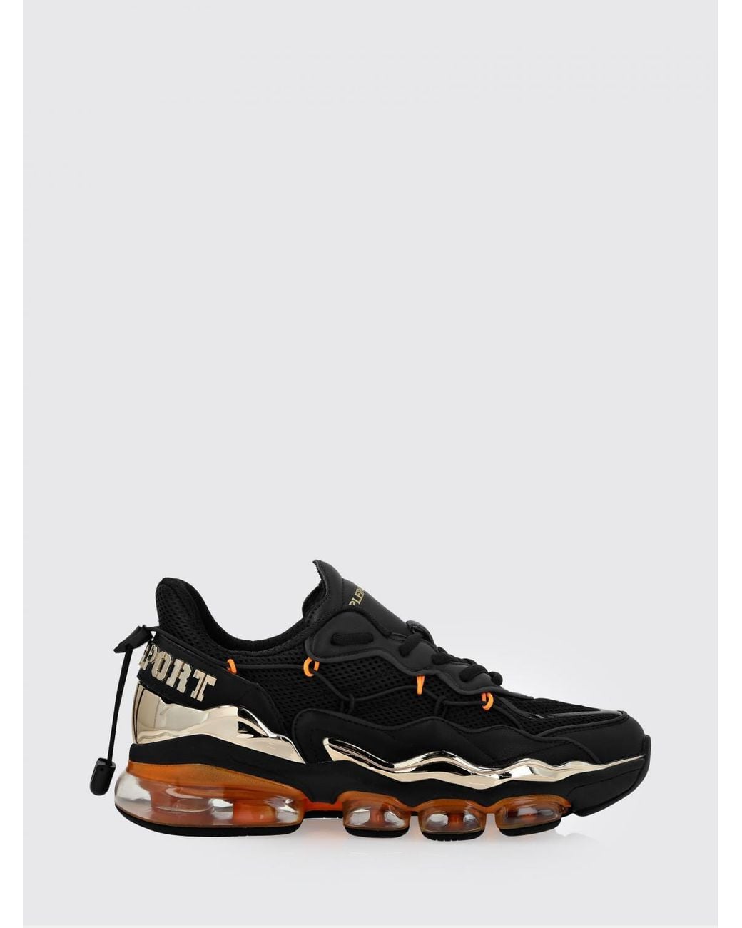 Philipp Plein Black Mesh And Leather Sneakers for men