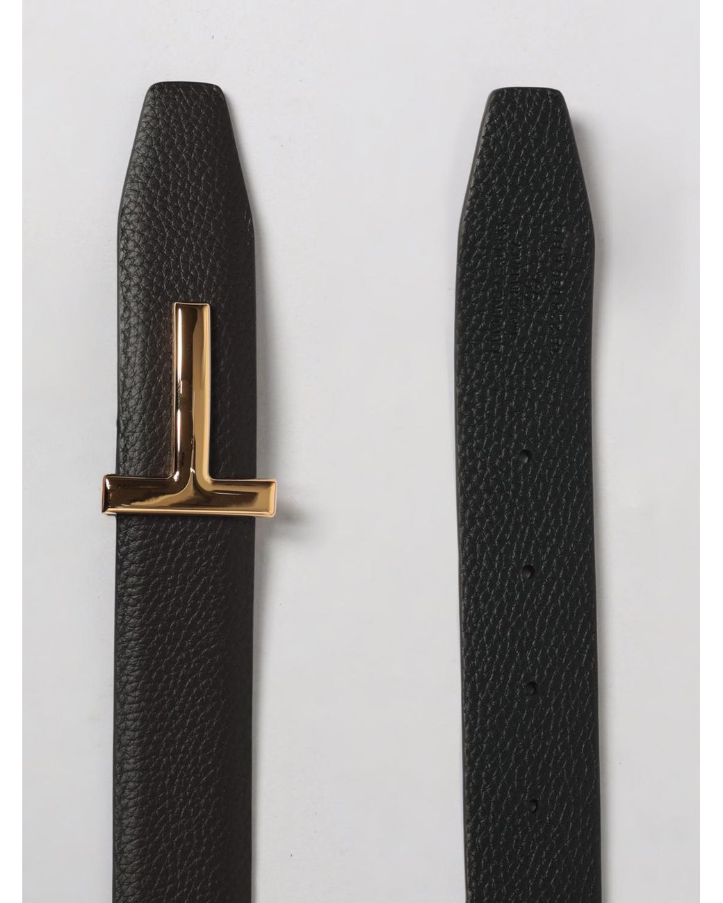 Tom Ford Gray Hammered Leather Belt for men