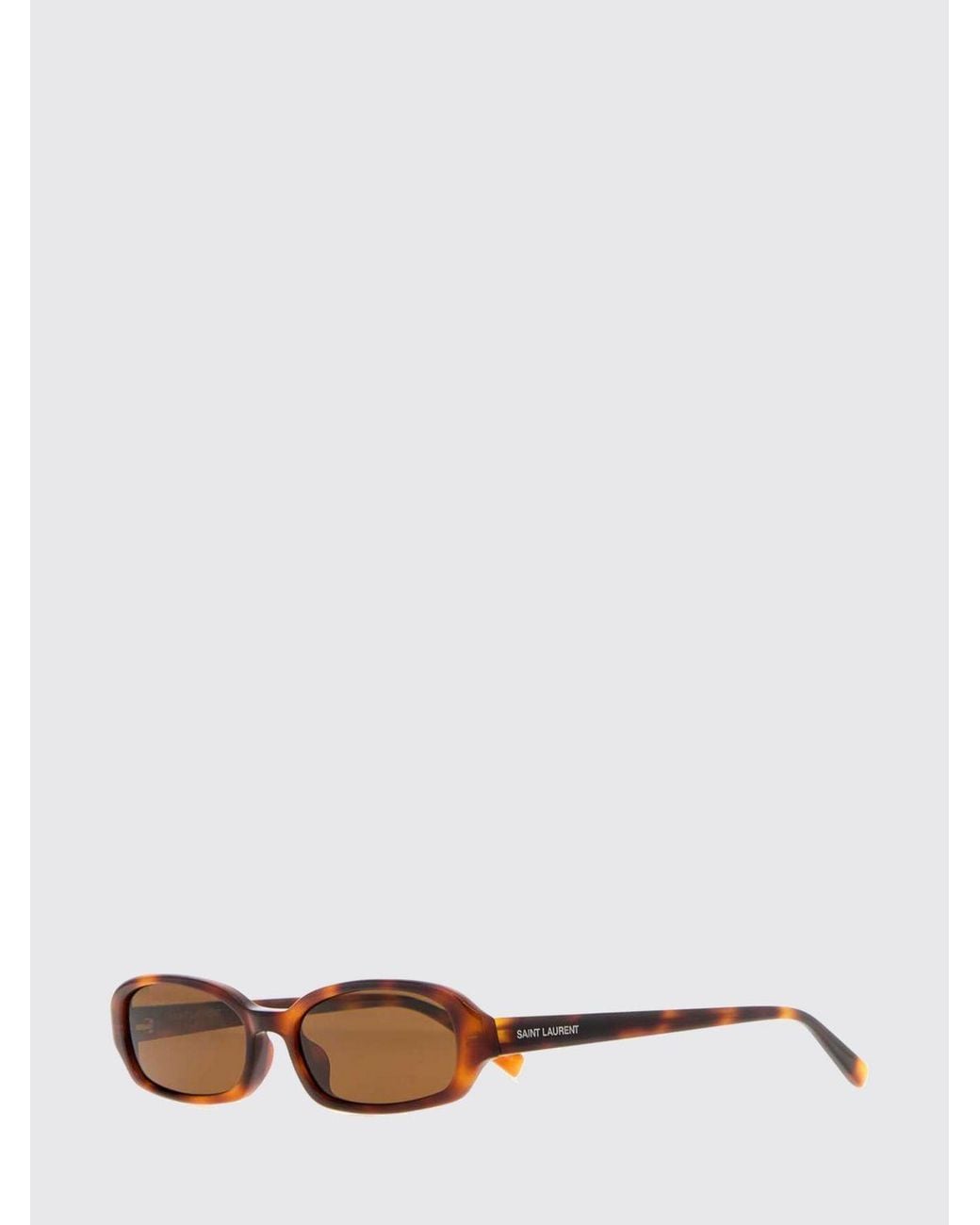 Saint Laurent White Tortoiseshell Print Acetate Cat-Eye Sunglasses