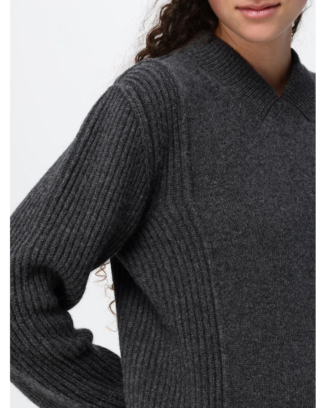 Marni Gray V-Neck Relaxed Fit Sweater