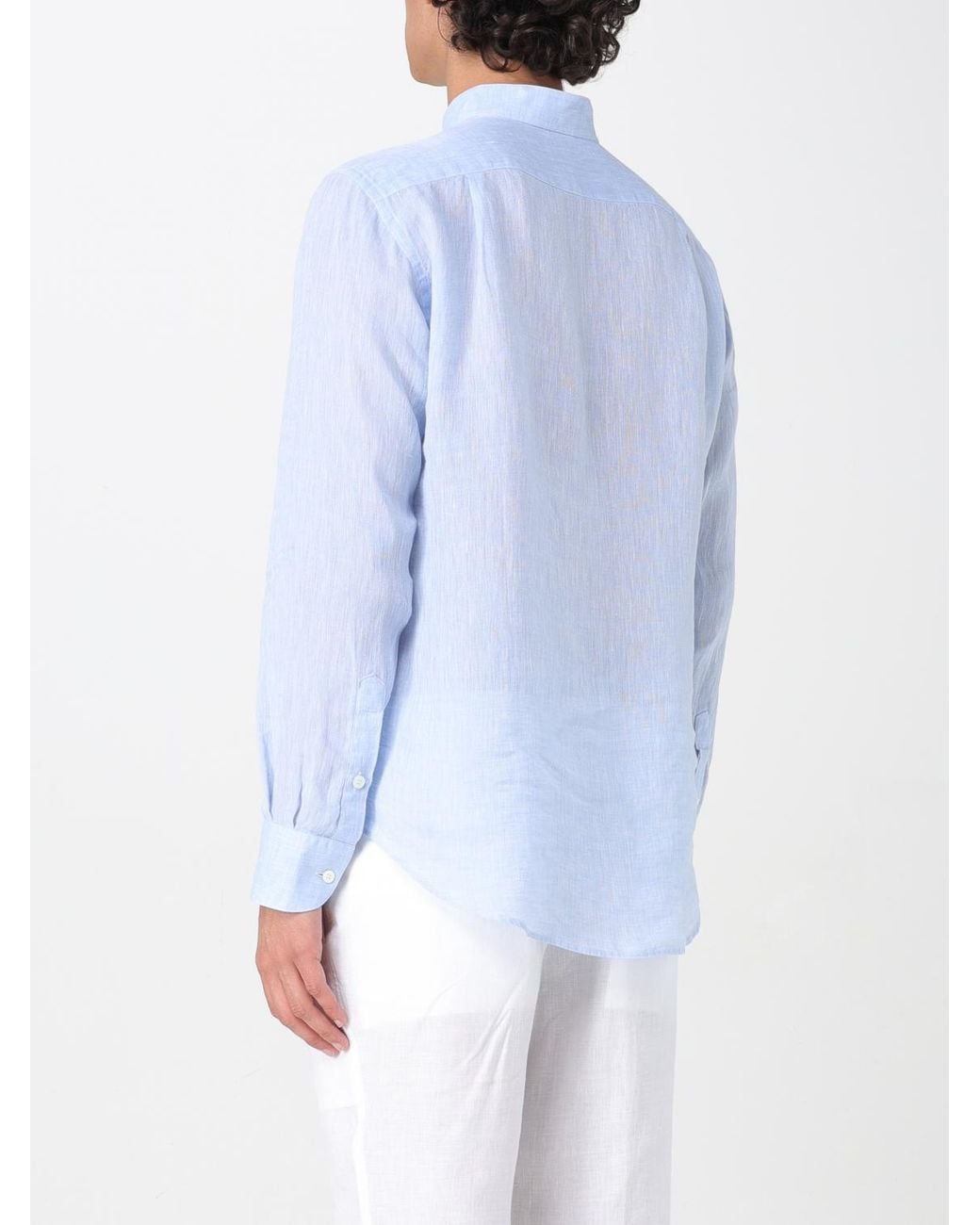 Kampos Blue Classic Linen Shirt for men