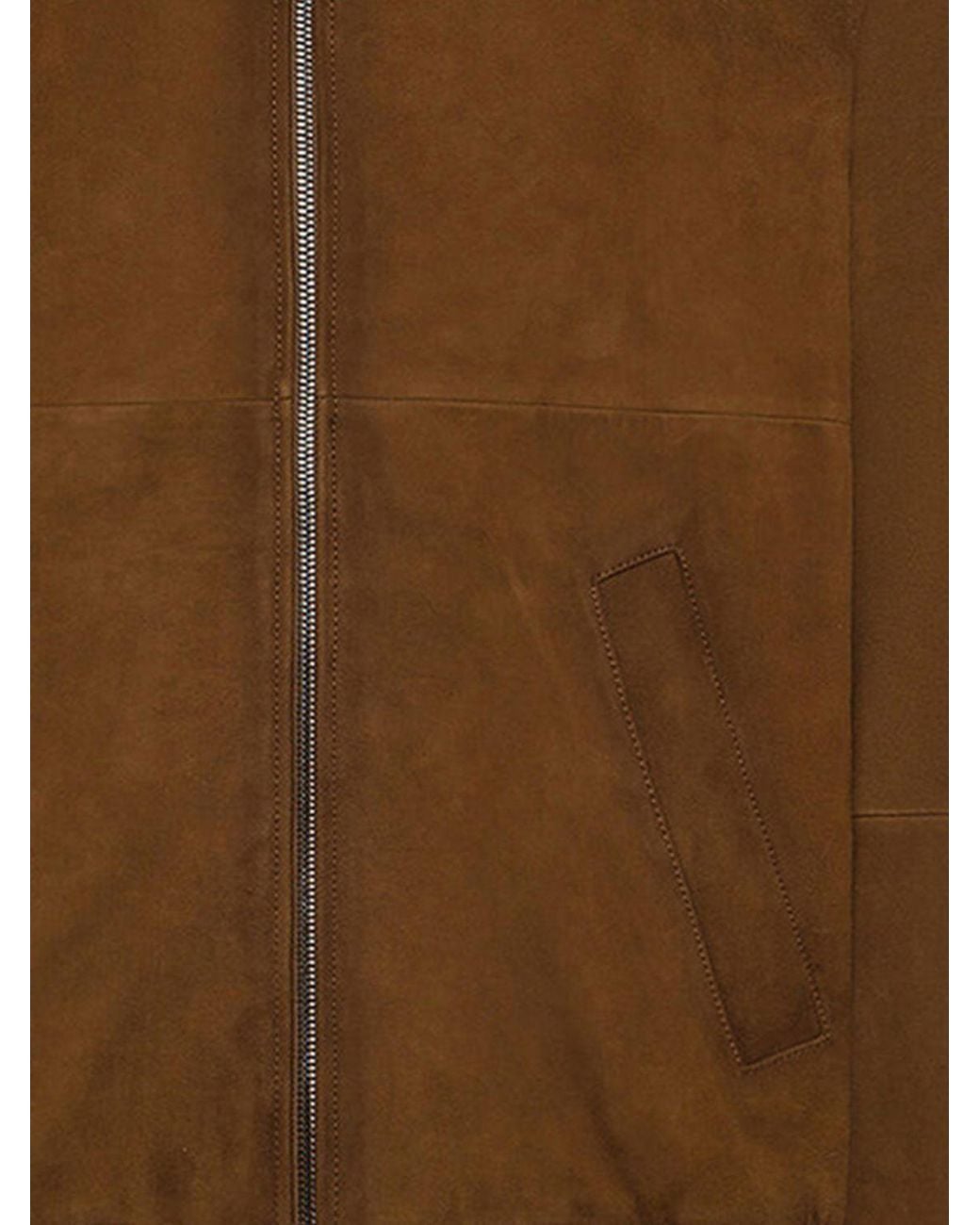 Peuterey Brown Suede Leather Bomber Jacket With Zip Closure And Ribbed Trim for men
