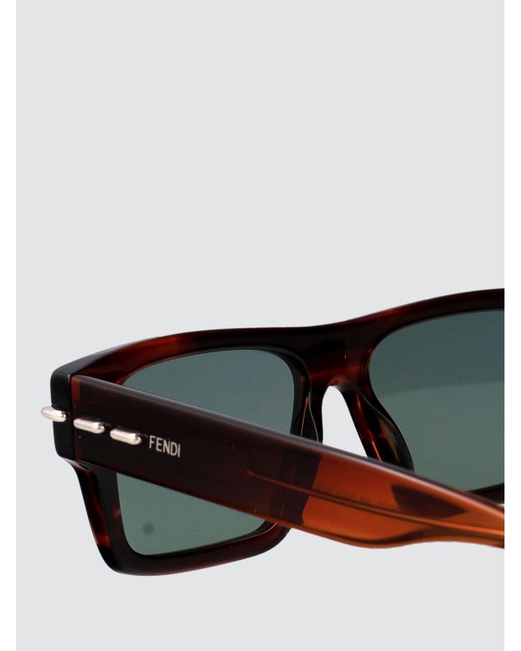Fendi Orange Rectangular Acetate Sunglasses With Contrasting Logo for men