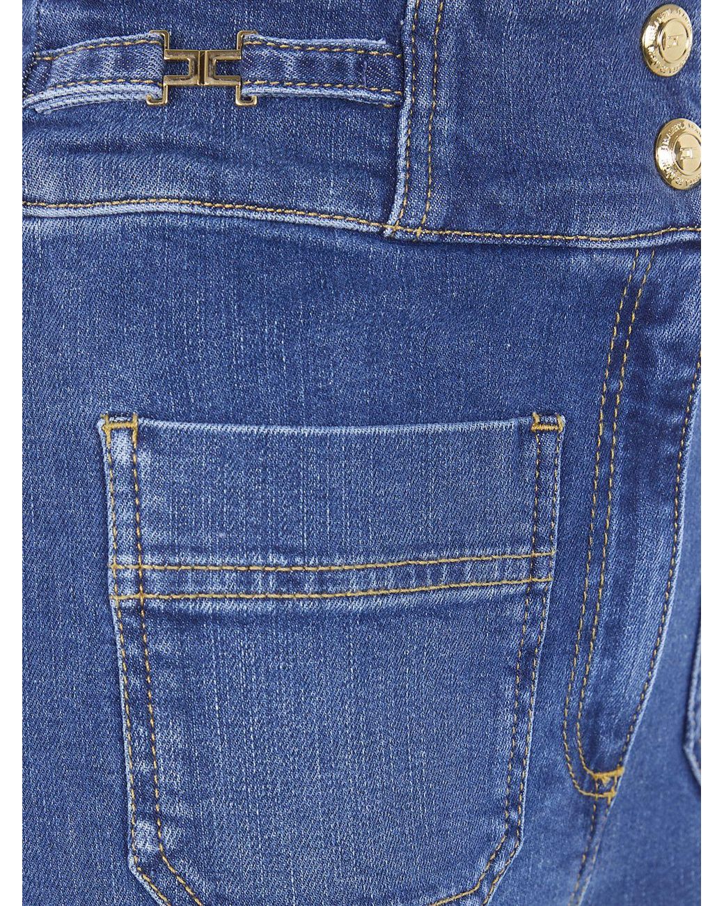 Elisabetta Franchi Blue Flared Denim Jeans
