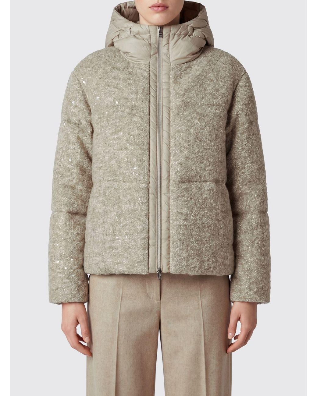 Herno Natural Short Hooded Down Jacket