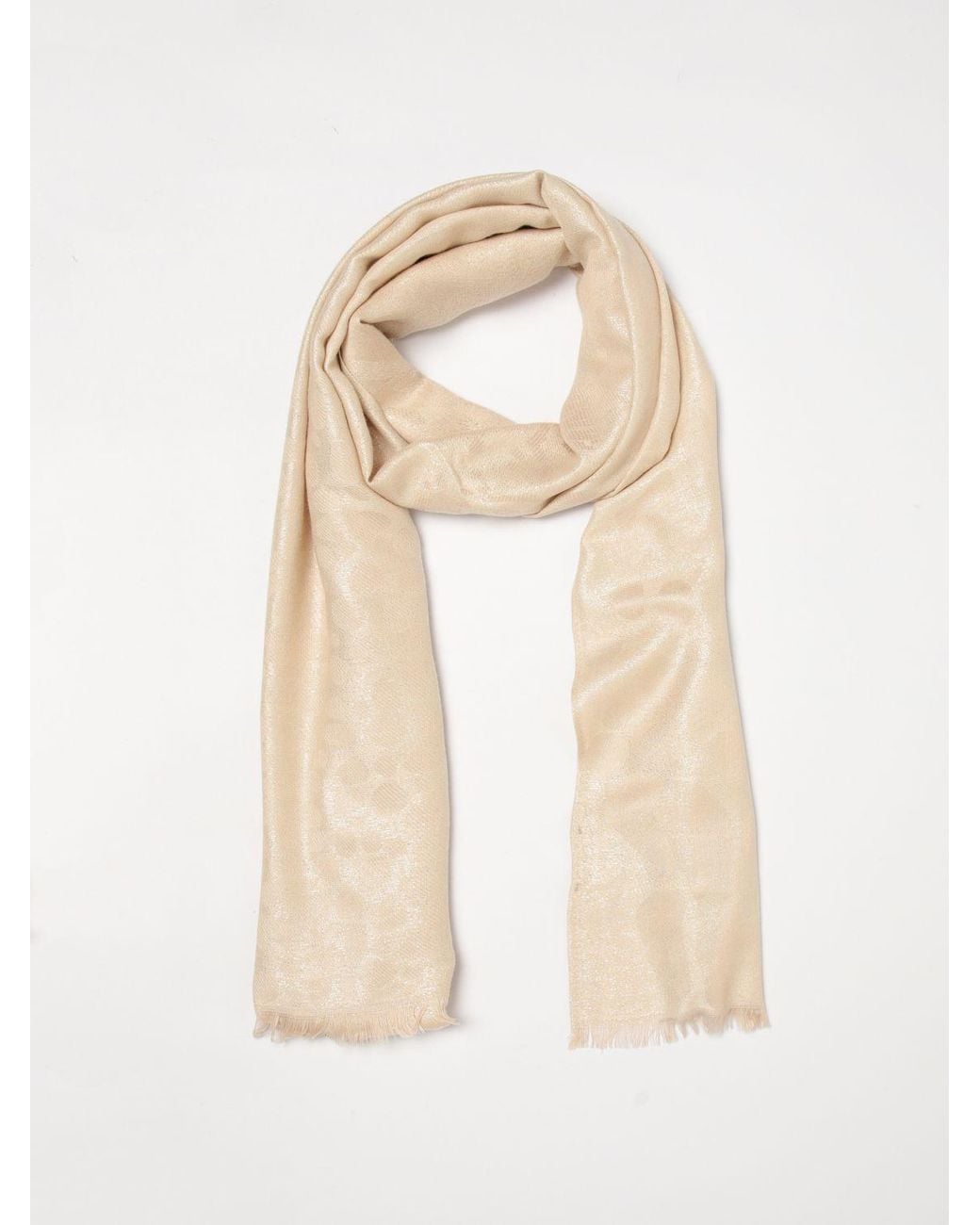 Liu Jo Natural Jacquard Animal Print Viscose Blend Stole