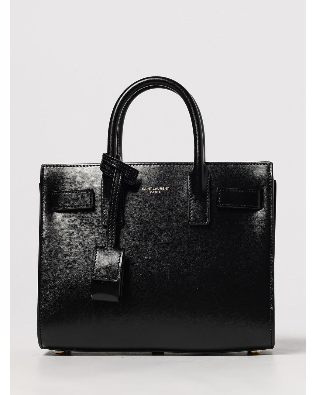 Saint Laurent Black Sac De Jour Nano Palmellato Leather Bag
