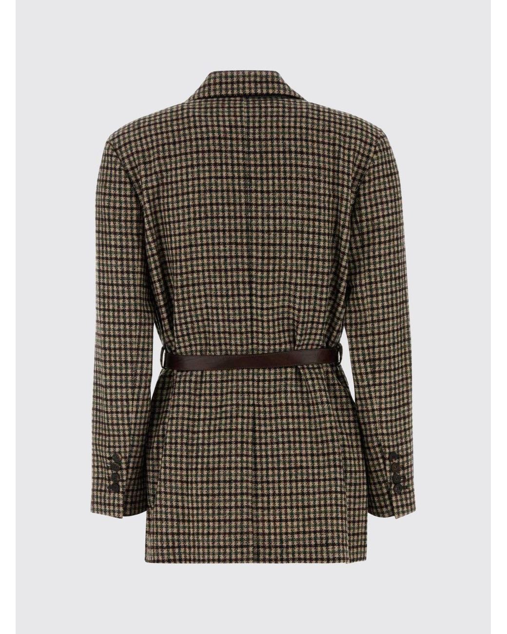Brunello Cucinelli Brown Single-Breasted Houndstooth Wool And Alpaca Blazer