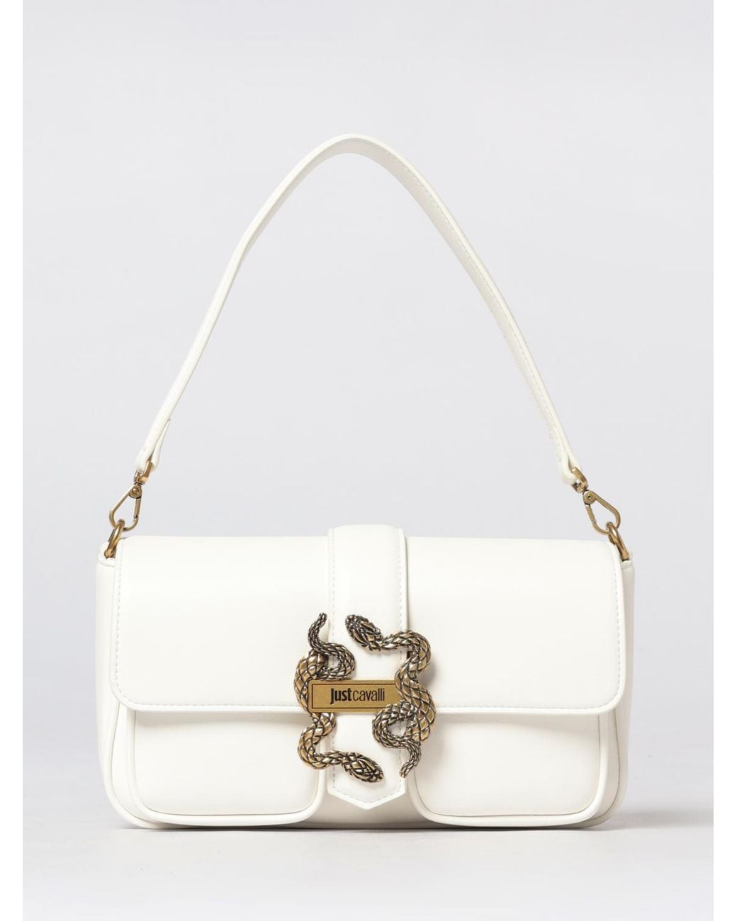 Just Cavalli White Faux Leather Bag
