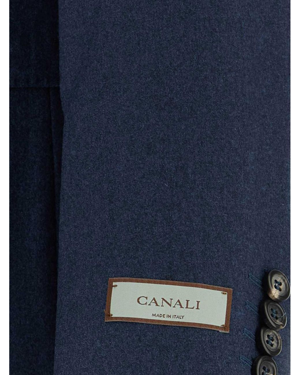 Canali Blue Single-Breasted Virgin Wool Suit With Classic Lapels for men