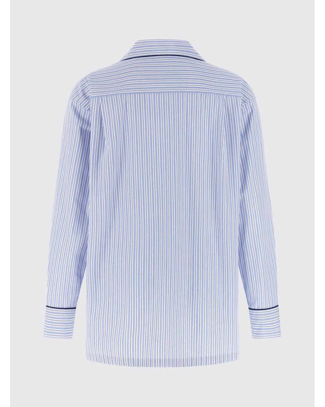 Dolce & Gabbana Blue Dolce &Amp Gabbana Striped Cotton And Silk Shirt