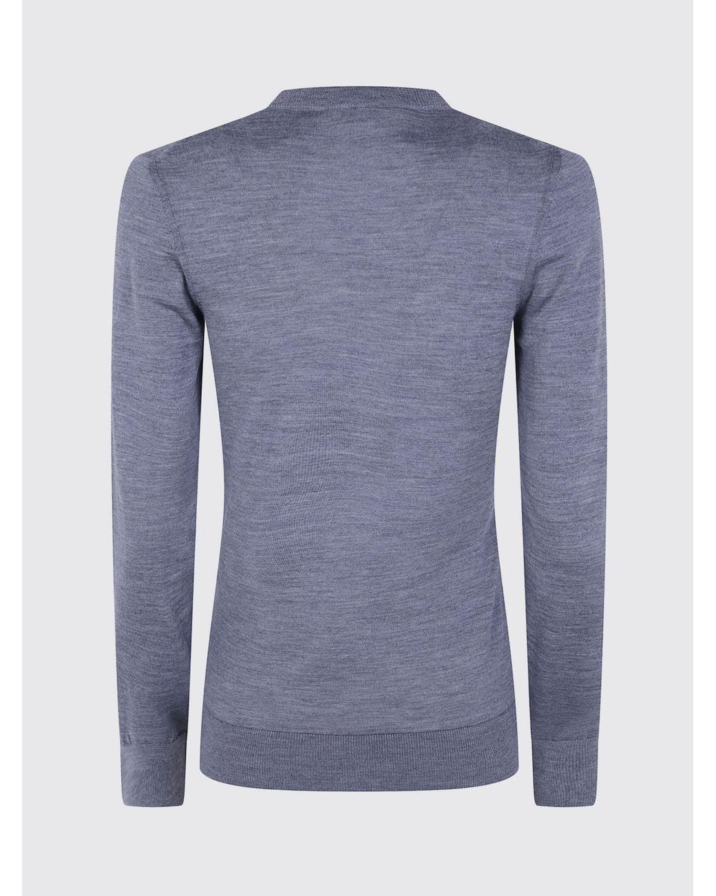 Mrz Blue Ribbed-Trim Virgin Wool Crewneck Jumper