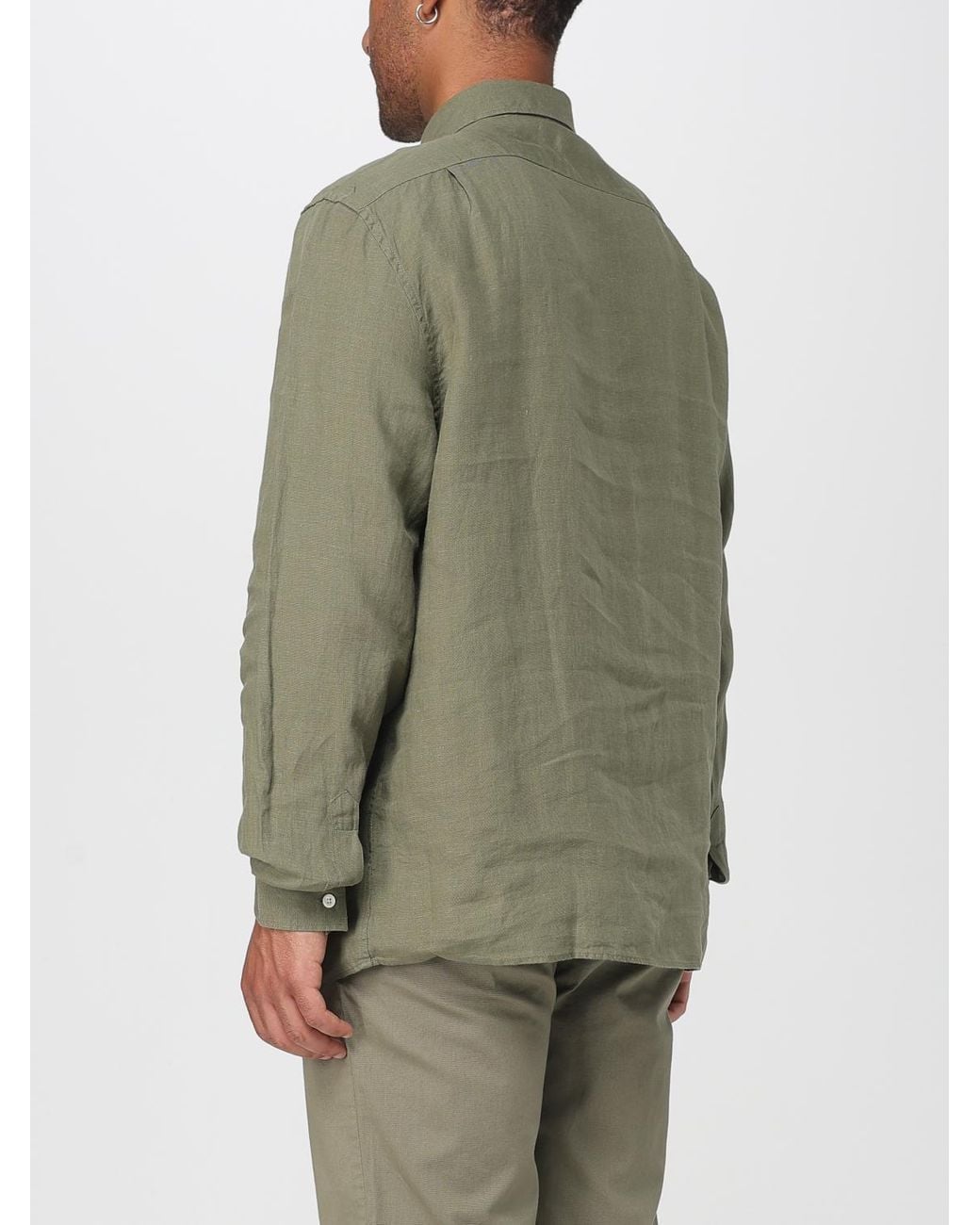 Lacoste Green Logo-Embroidered Button-Up Shirt for men