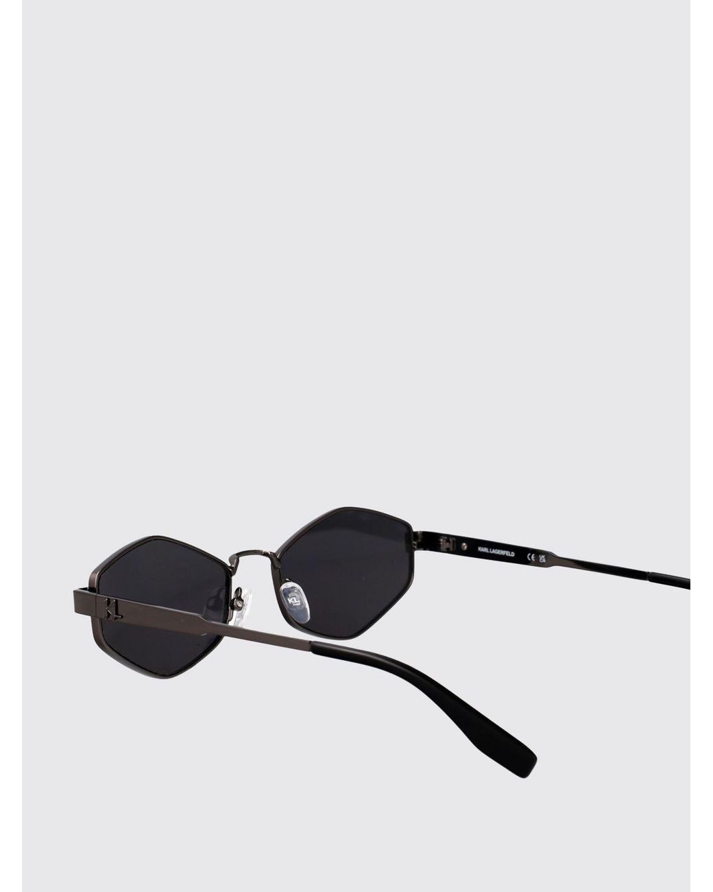 Karl Lagerfeld White Irregular Shape Metal Sunglasses With Embossed Logo