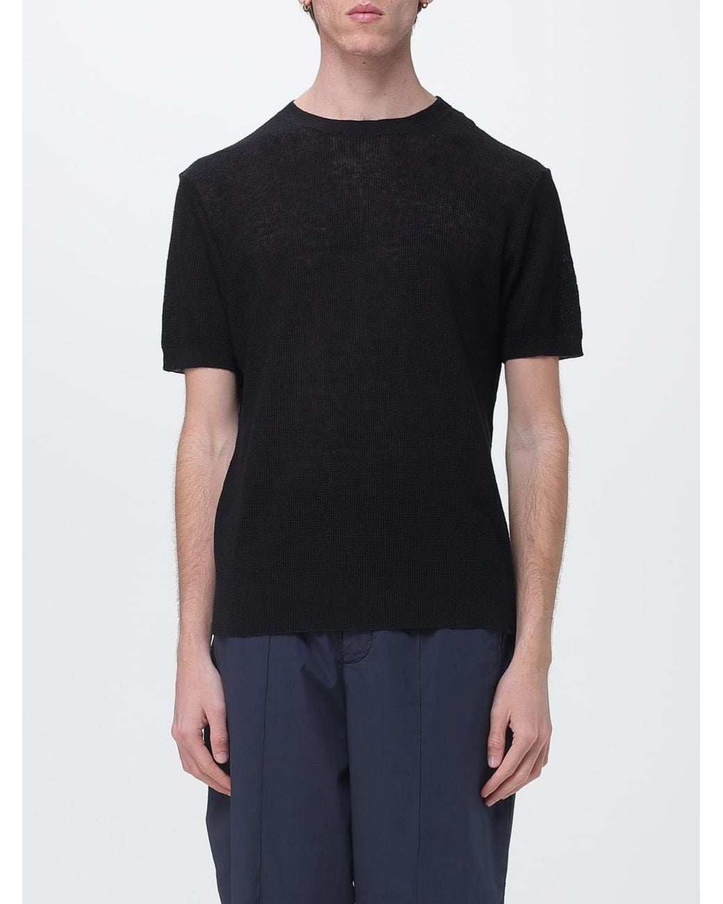 Barena Black Linen And Cotton Knit for men