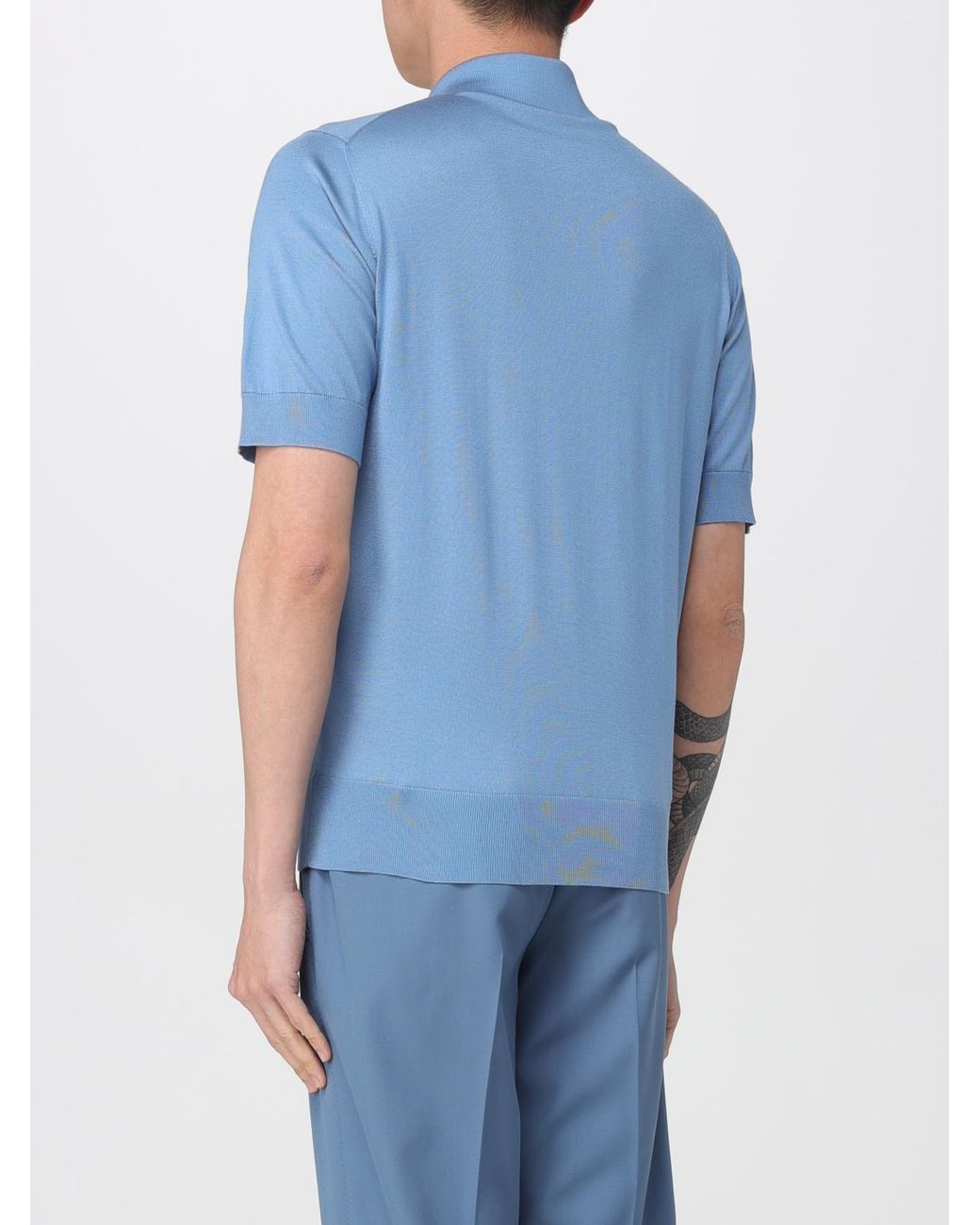 Dolce & Gabbana Blue Dolce &Amp Gabbana Silk Polo Shirt for men
