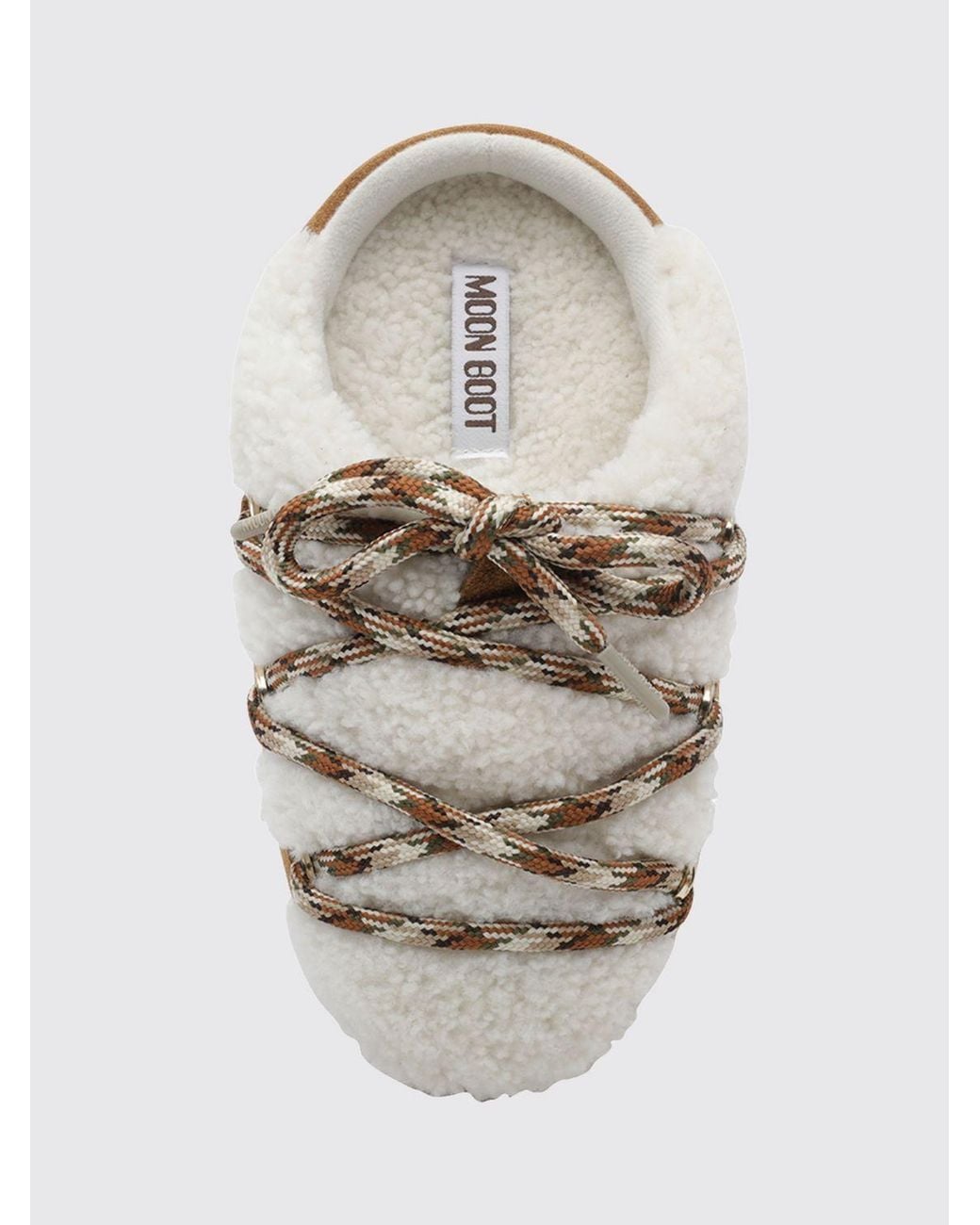 Moon Boot White Evx Suede And Shearling Mules With Platform Sole