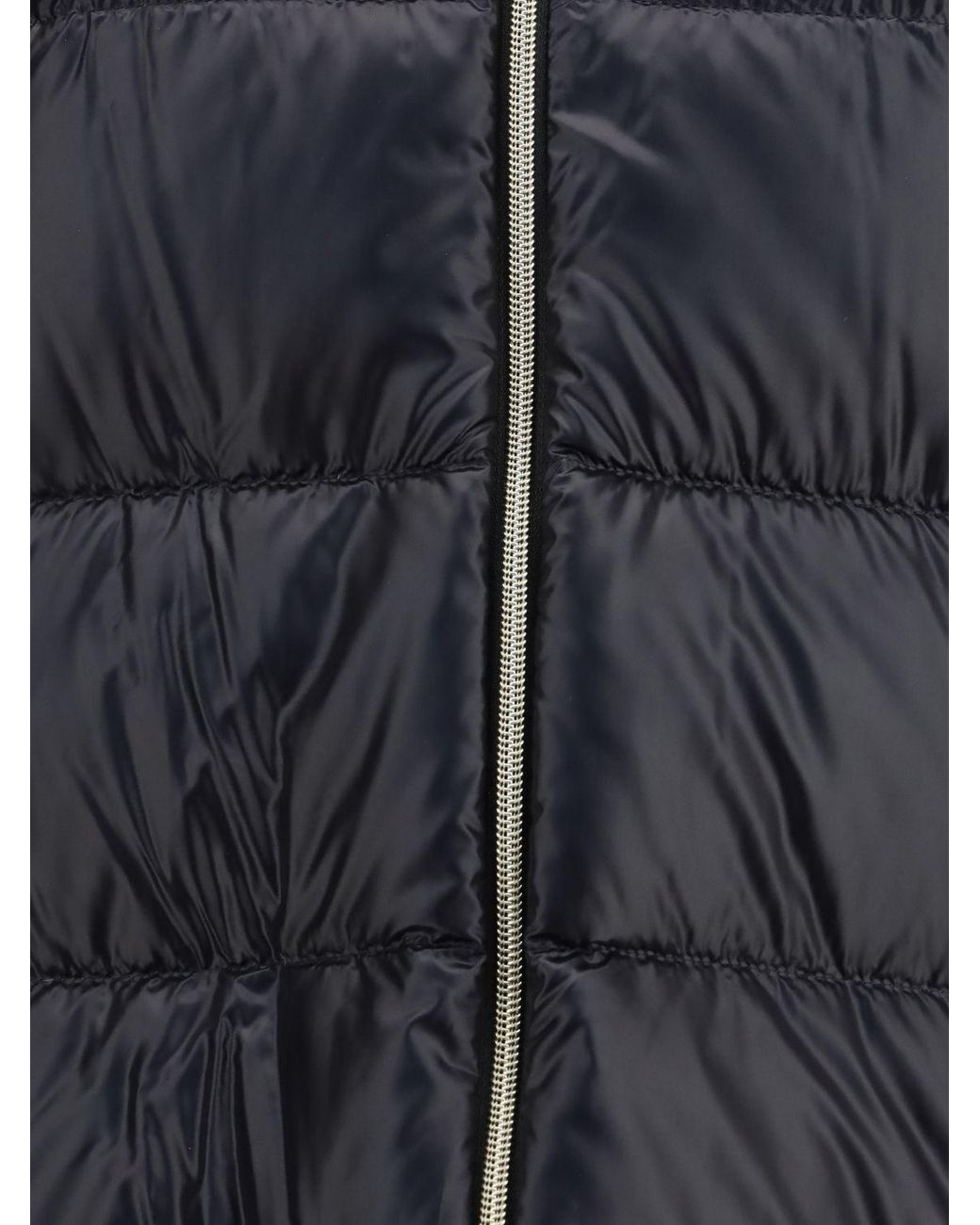 Herno Black Water-Repellent Quilted Nylon Short Down Jacket With Fur Collar
