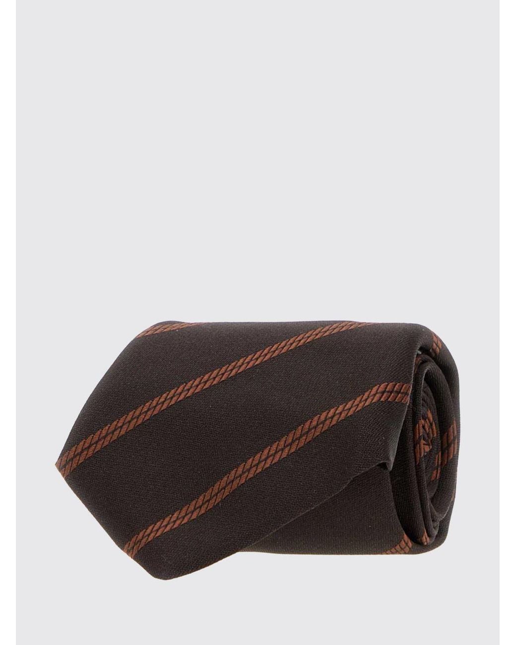 Brunello Cucinelli Black Pure Silk Tie With Abstract Jacquard Pattern for men