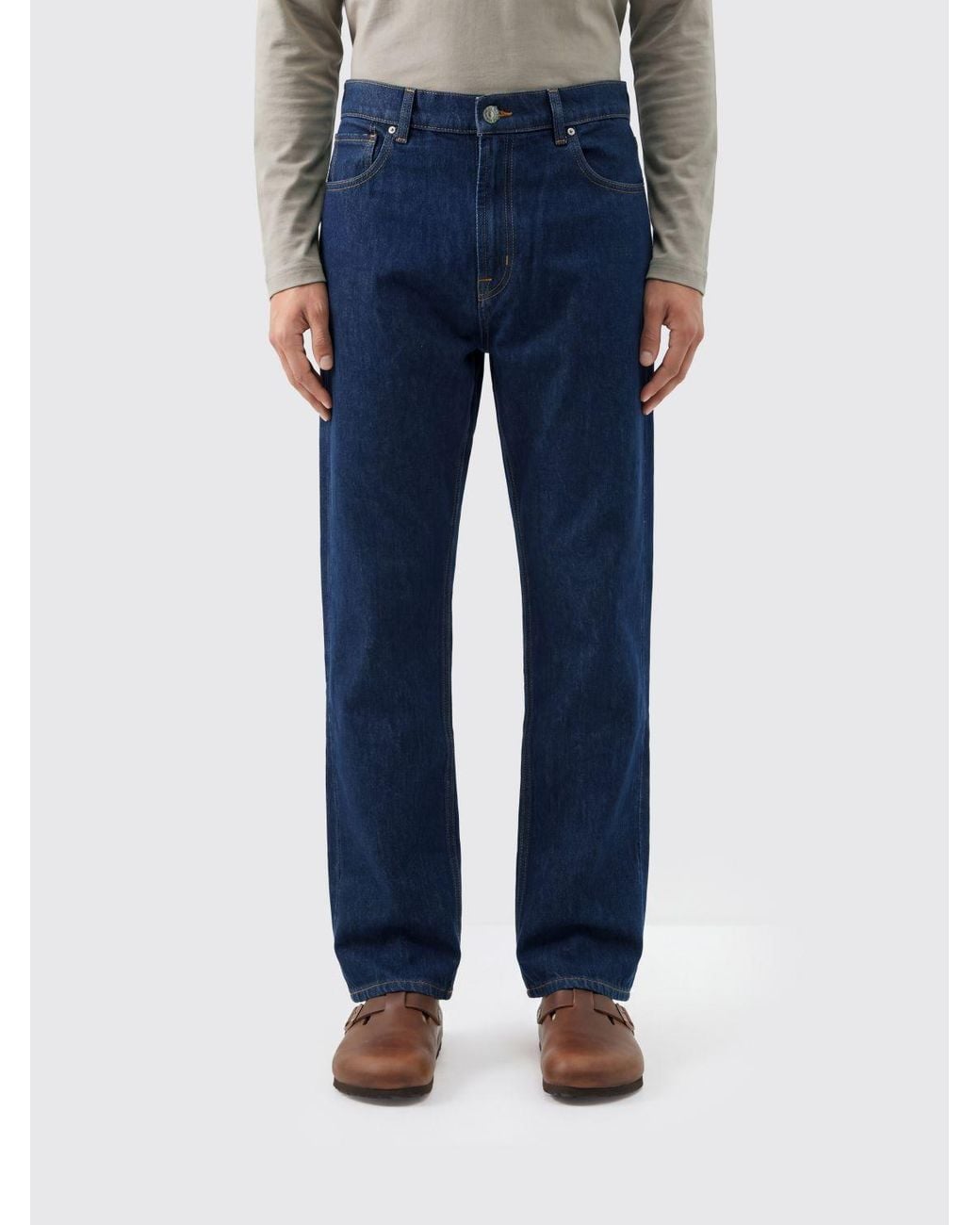 7 For All Mankind Blue Modern Straight Leg Jeans for men