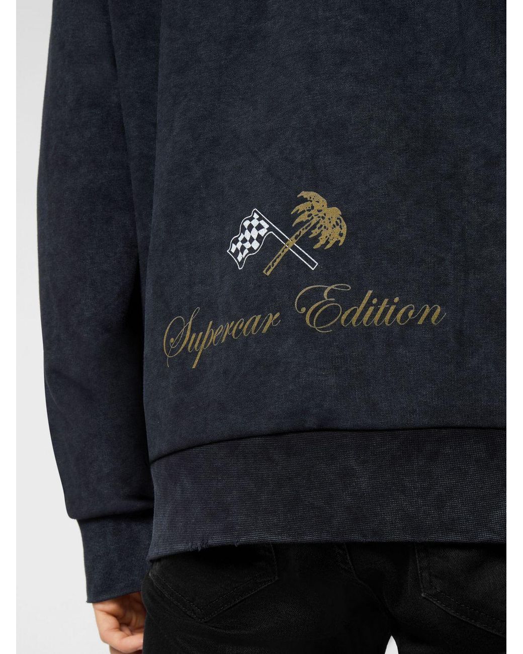 Philipp Plein Gray Relaxed Fit Cotton Hoodie With Rhinestone Logo for men