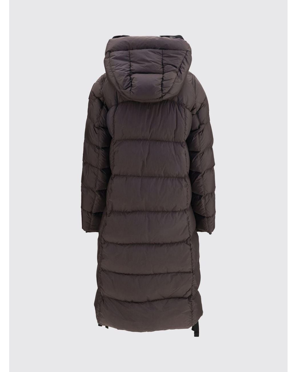 Parajumpers Black Long Quilted Nylon Down Jacket With Hood And Zip Closure