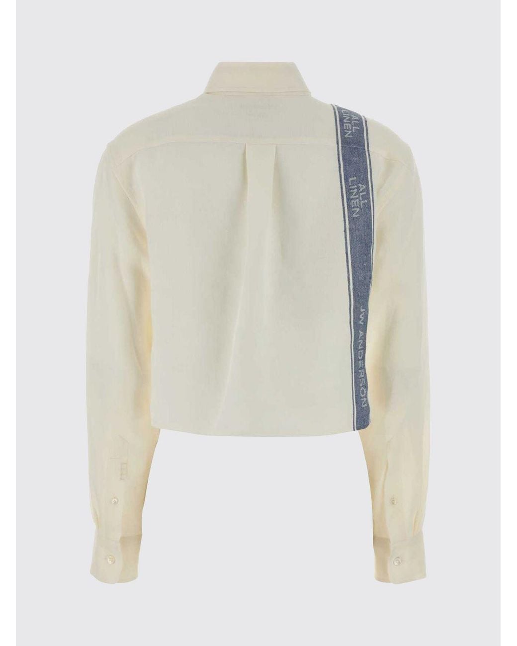J.W. Anderson Blue Cropped Shirt With Branded-Stripe