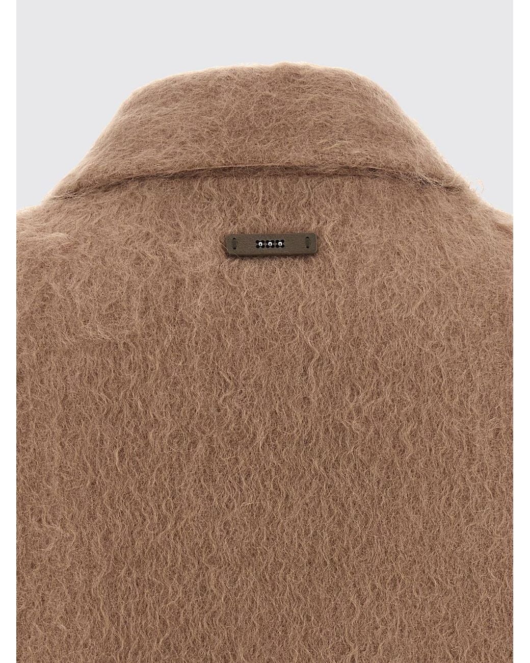 Peserico Brown Virgin Wool Blend Shirt Jacket With Patch Pockets And A Curved Hem