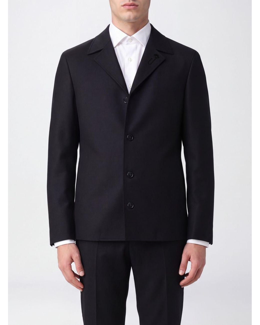 Lardini Blue Single-Breasted Virgin Wool Blazer With Classic Collar And Button Closure for men
