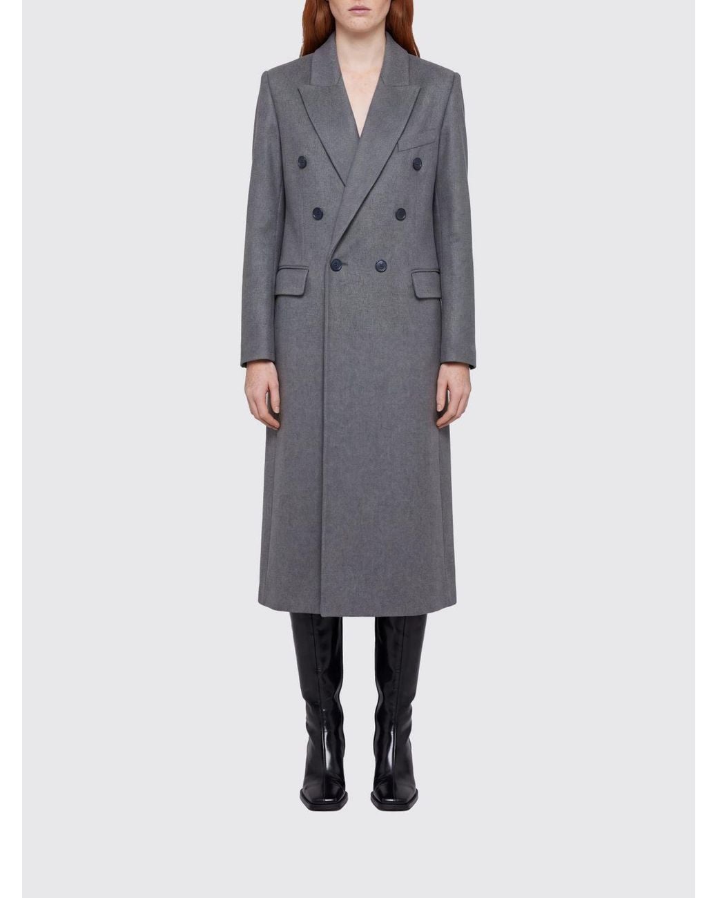 Victoria Beckham Gray Catriona Double-Breasted Wool And Cashmere Blend Long Coat