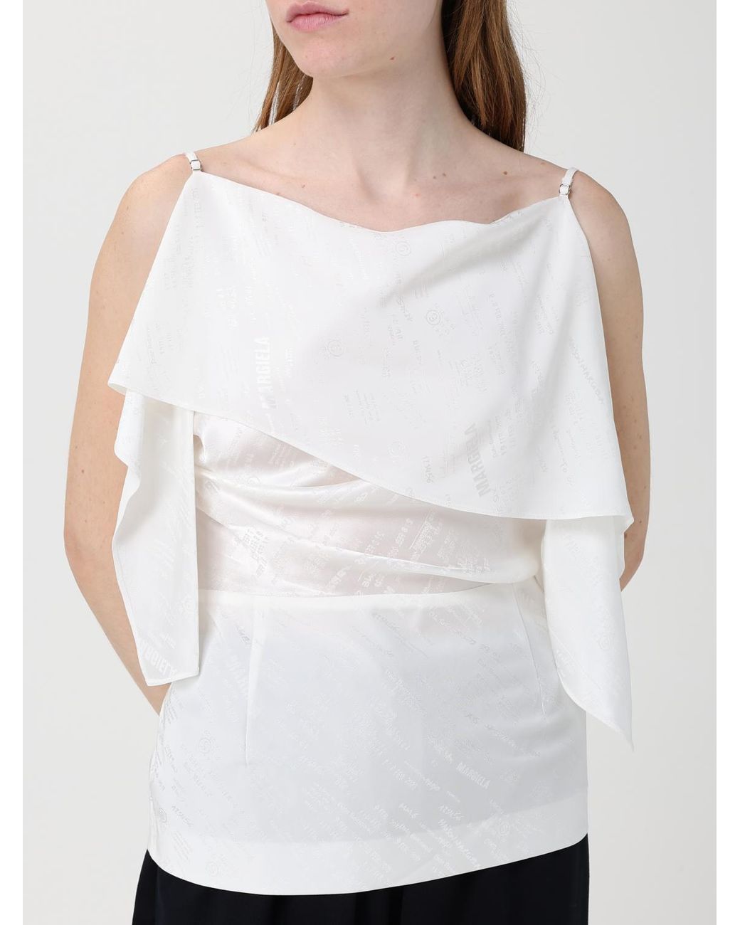 MM6 by Maison Margiela White Viscose Blend Top