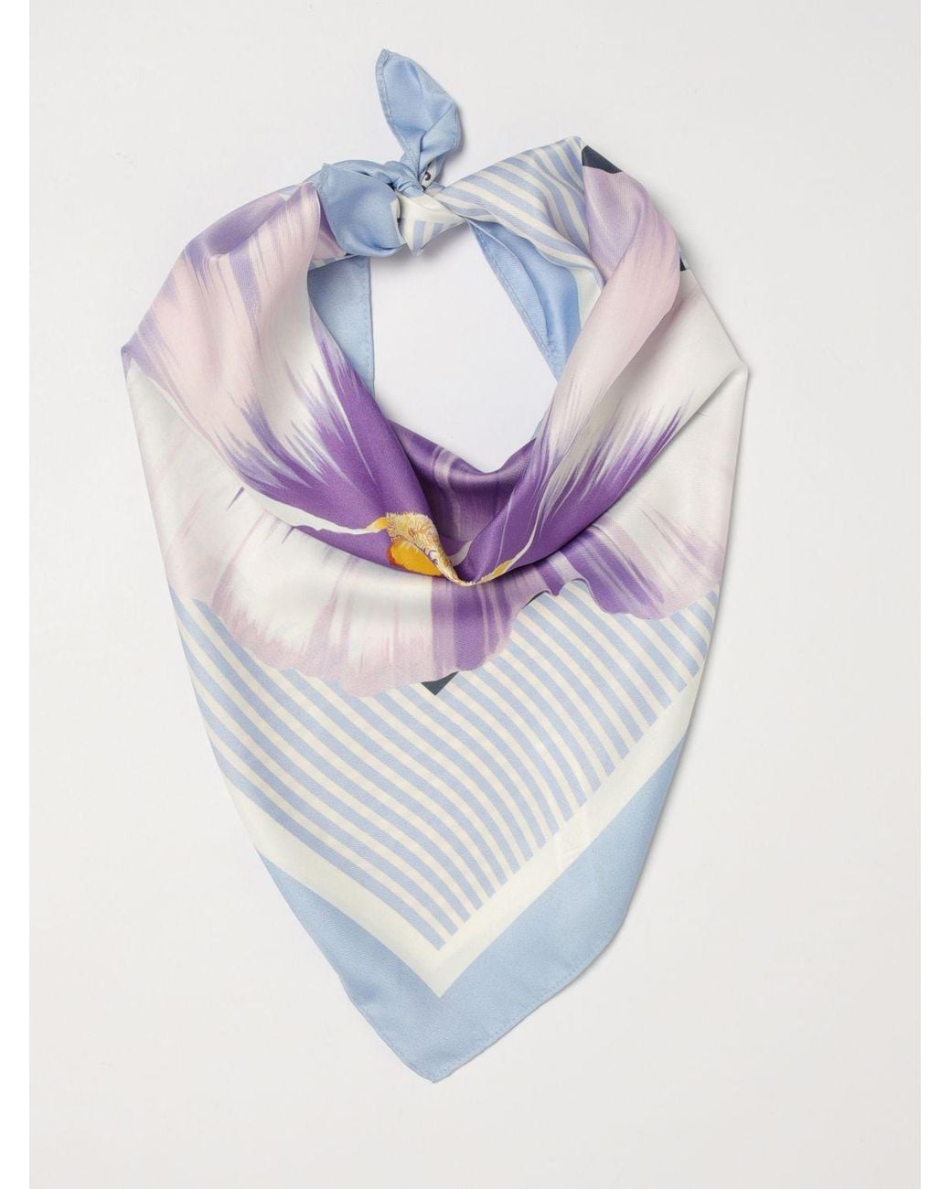 Liu Jo Blue Floral Animal Print Scarf