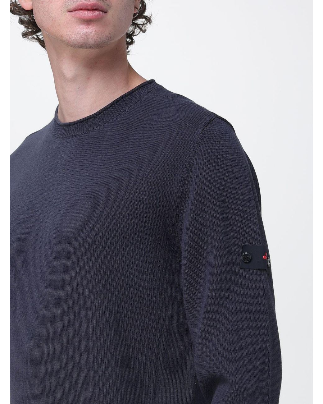 Peuterey Blue Cotton Crewneck Pullover for men