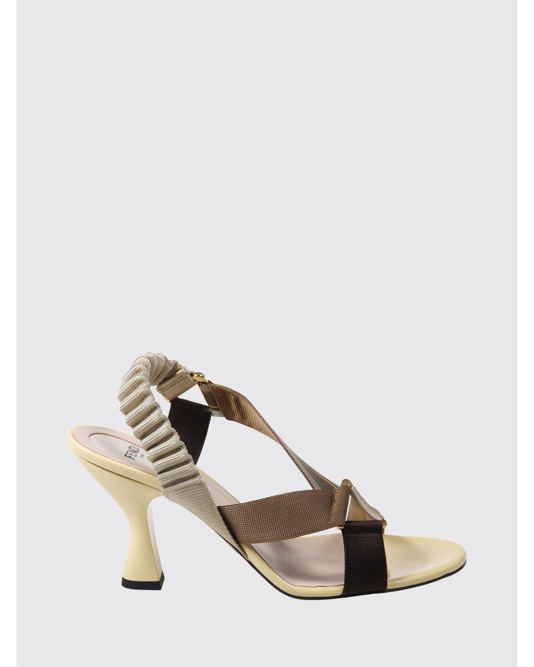 Fendi Natural Colibrì High-Heeled Slingbacks