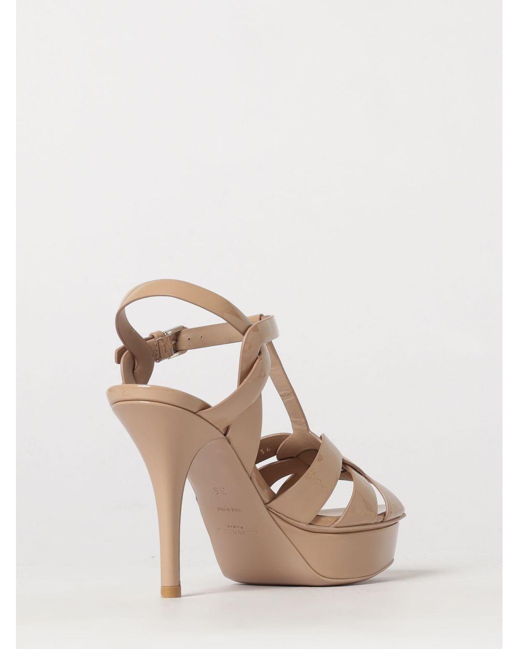 Saint Laurent Natural Tribute High-Heel Platform Sandals