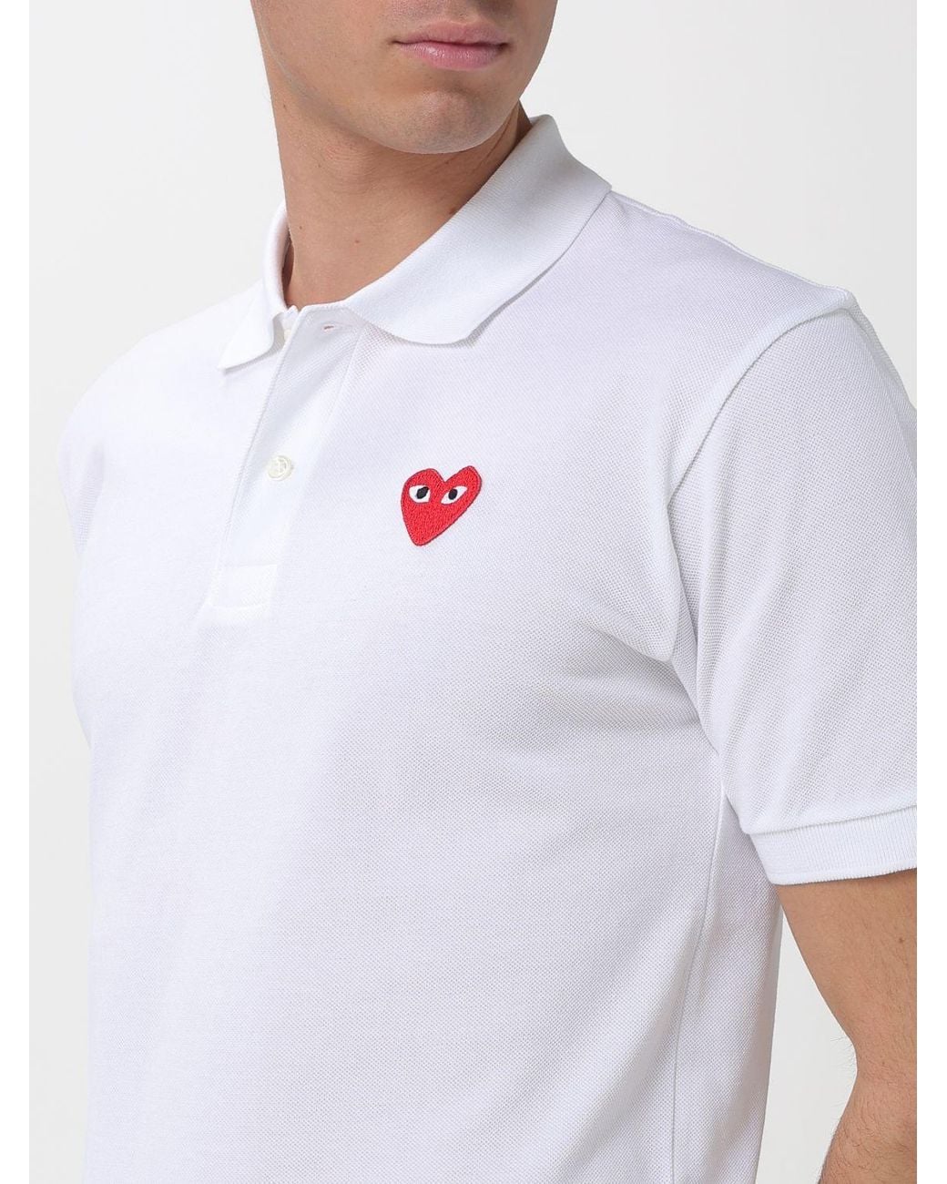 COMME DES GARÇONS PLAY White Comme Des Gar&Ccedil	Ons Play Cotton Polo Shirt With Logo for men