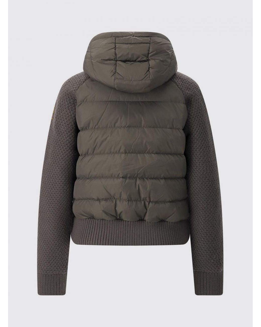Parajumpers Gray Short Quilted Hooded Nylon Bomber Jacket