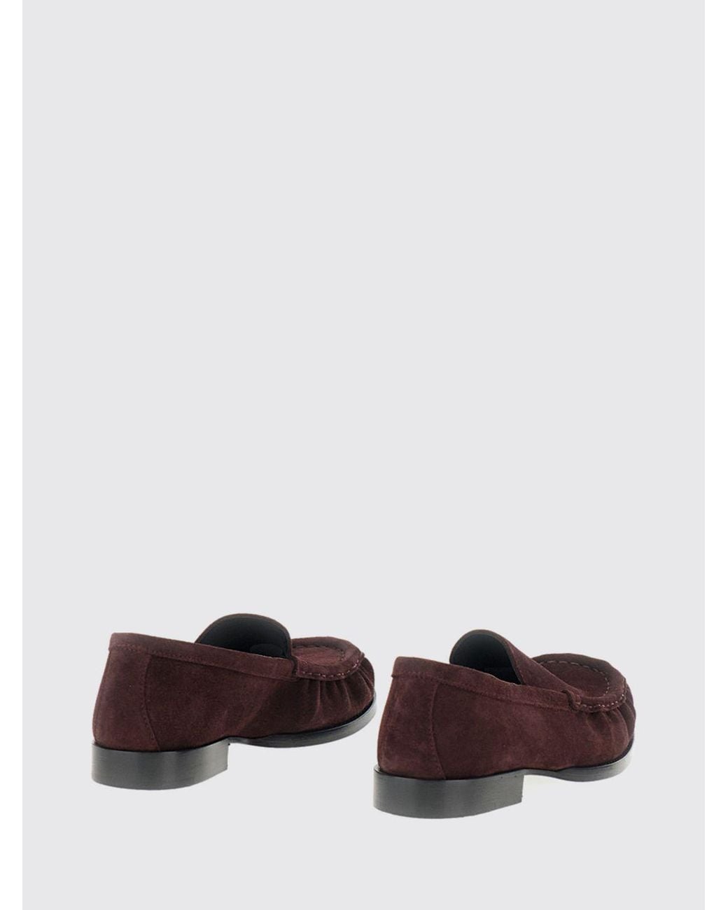 Dries Van Noten White Suede Calfskin Penny Loafers With Round Toe