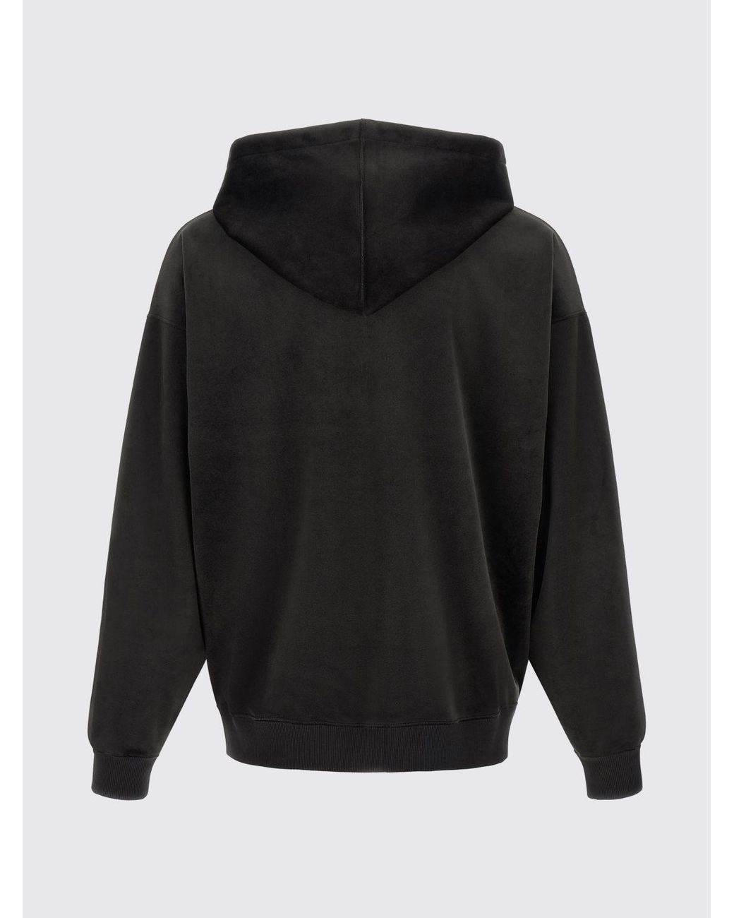 Y-3 Black Velvet Zip-Up Hoodie With Tone-On-Tone Logo for men