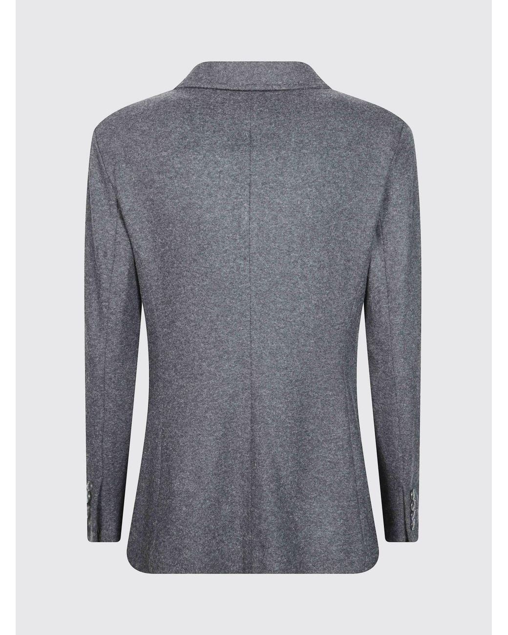 Circolo 1901 Gray Single-Breasted Virgin Wool And Alpaca Blazer With Notch Lapels