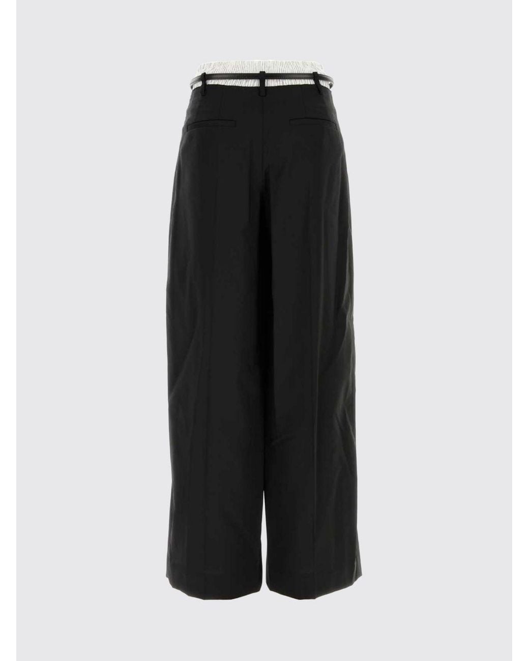 Alexander Wang Black Wide-Leg Wool And Mohair Blend Trousers With Pleats