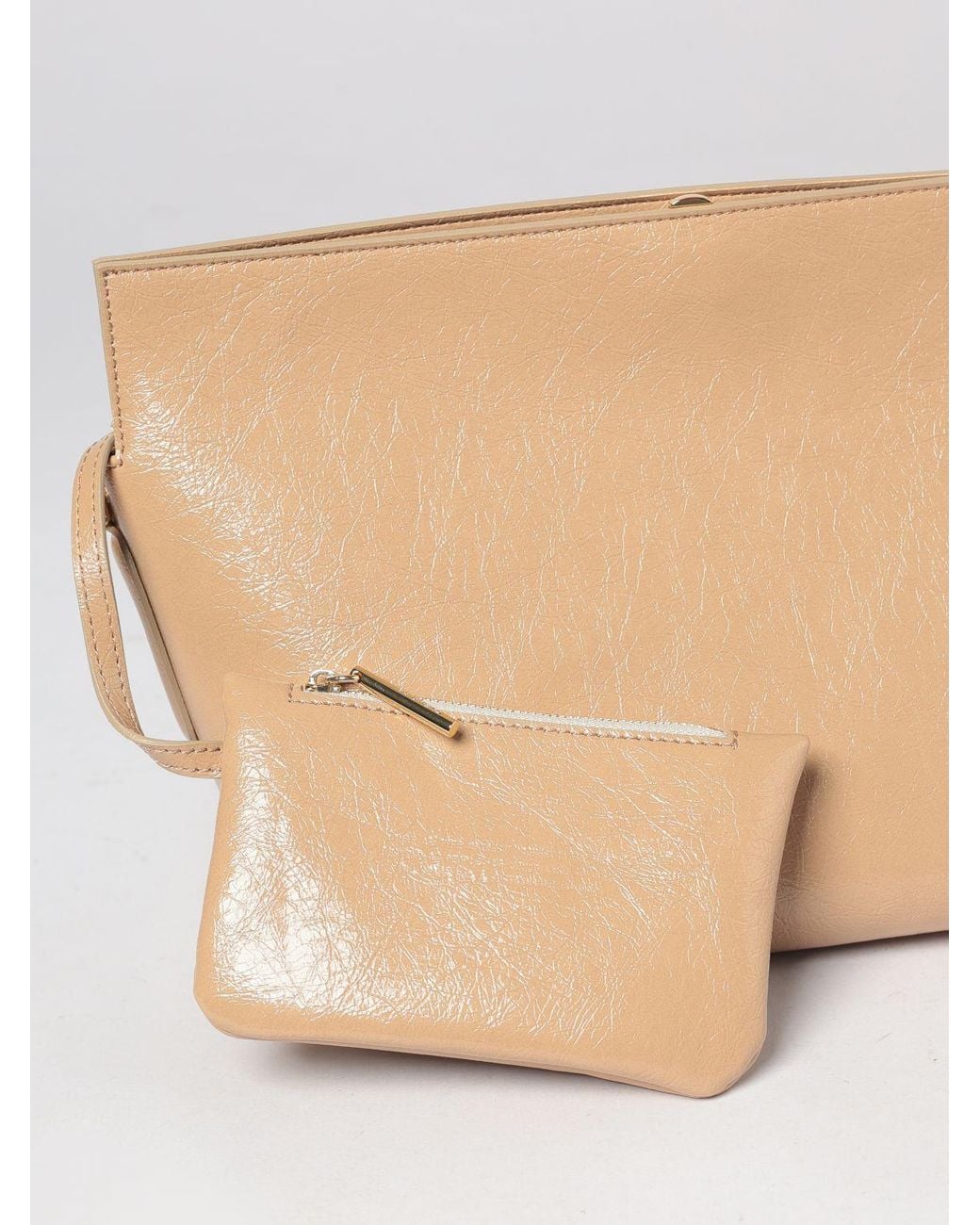 THEMOIRÈ Natural ThemoirÈ Zoe Vegan Leather Clutch With Removable Strap And Pouch