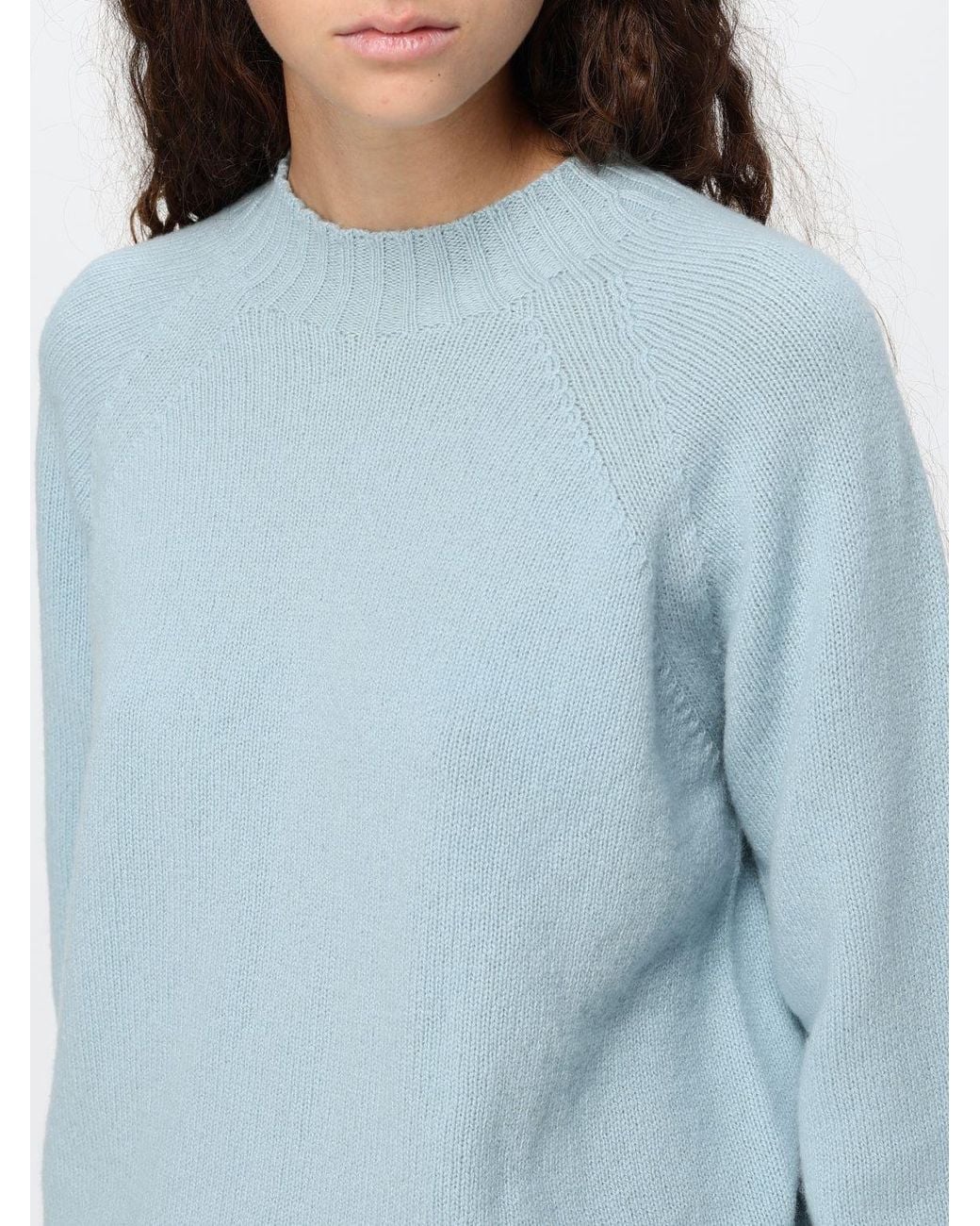 Drumohr Blue Slim Fit Ribbed Lambswool Turtleneck Jumper
