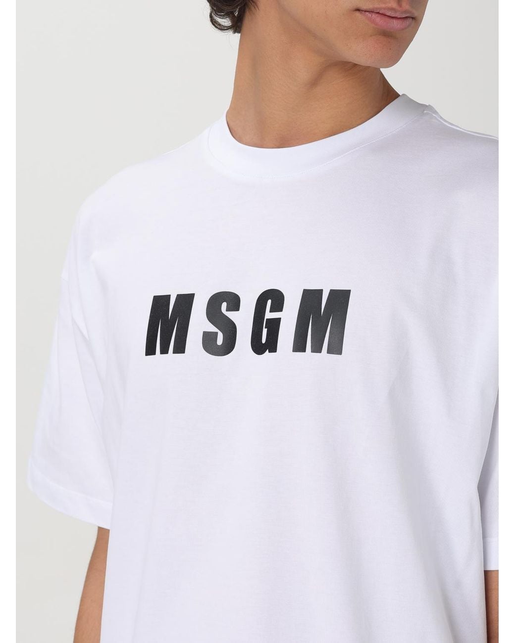 MSGM White T-Shirt for men