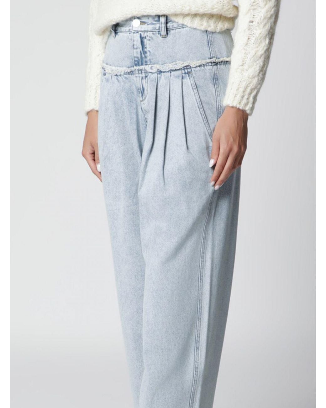 Isabel Marant Blue Iniza High-Waisted Wide-Leg Denim Jeans