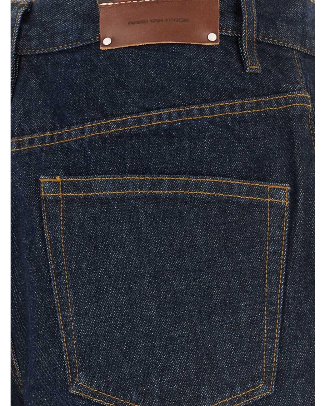 Dries Van Noten Blue Mid-Rise Wide-Leg Jeans for men