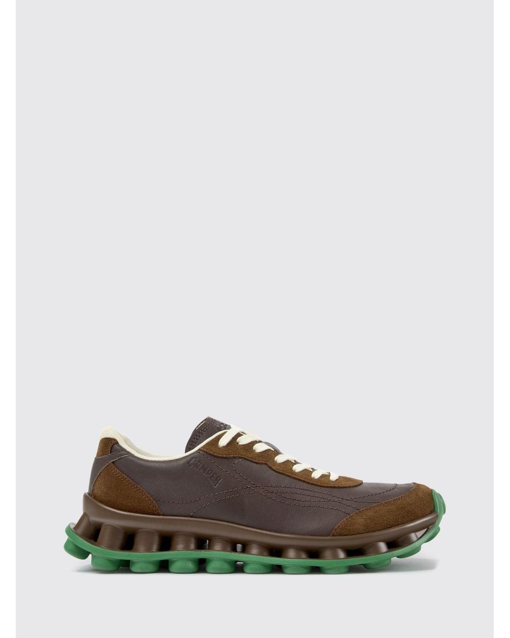 Camper White Pelotissima Bicolor Abstract Design Leather And Nubuck Sneakers for men