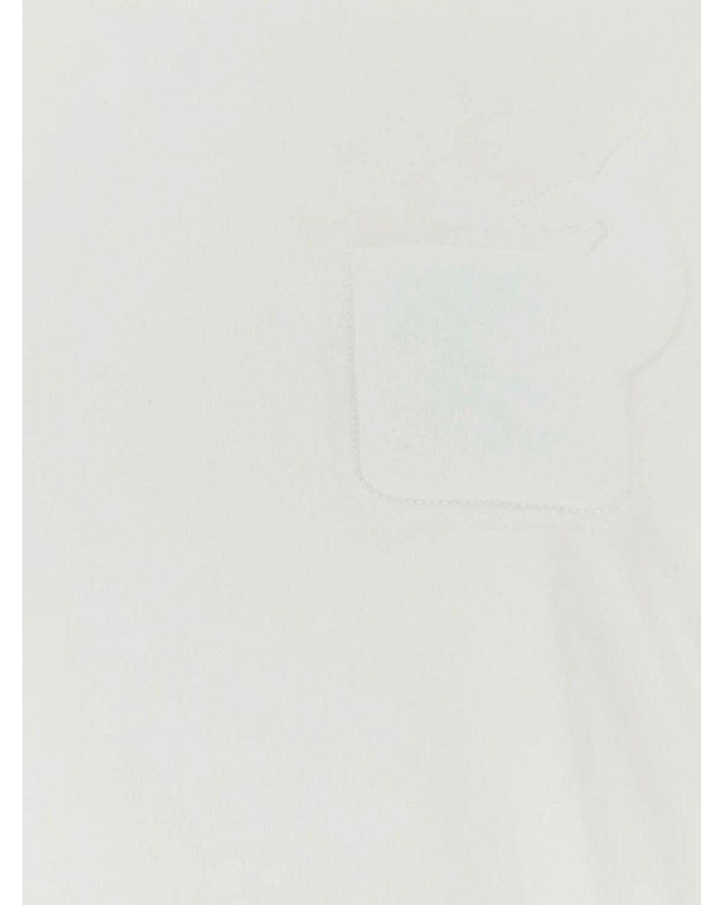 Loewe White Crew Neck Cotton T-Shirt With Patch Pocket